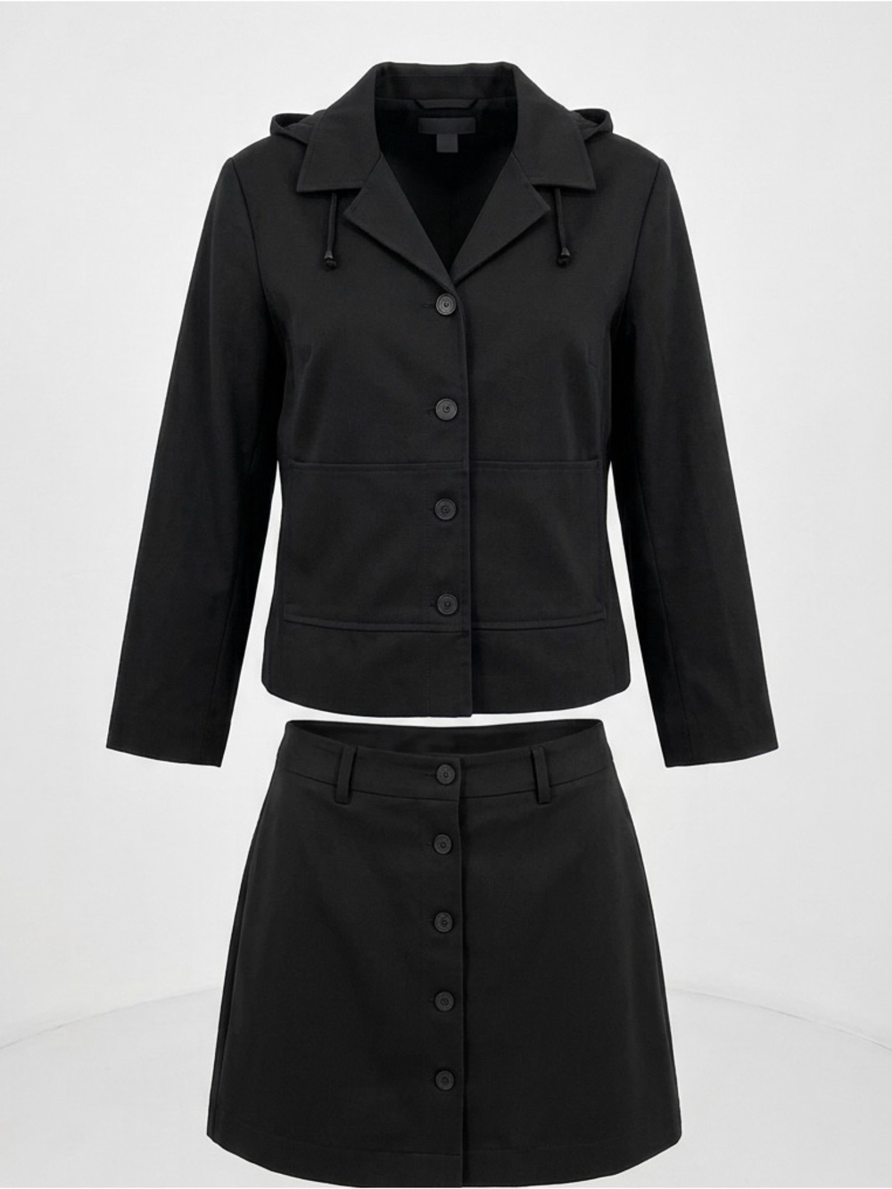 Vintage Ann Taylor 75% Wool Hooded Skirt Suit Set L / 8